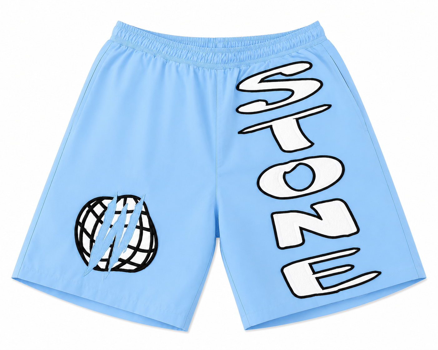 Baby Blue Nylon “ Stone “ Summer Shorts