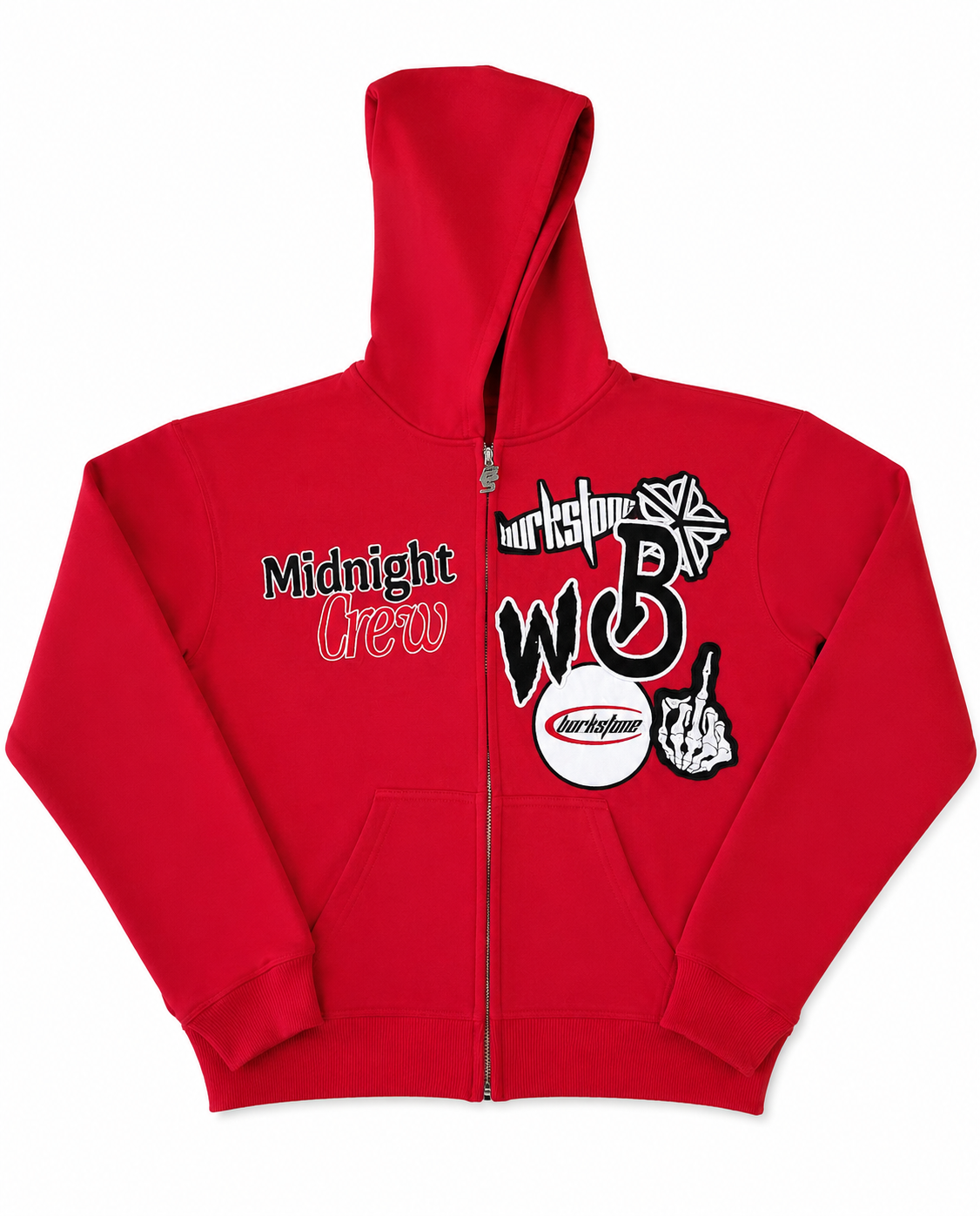Red Multi-Patch Logo Hoodie