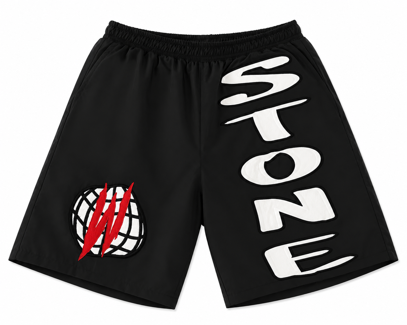 Black Stone Nylon Summer Shorts
