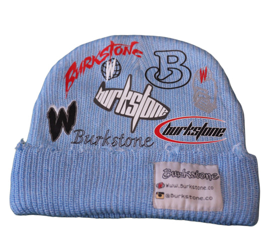 Baby Blue Multi Patch Beanie