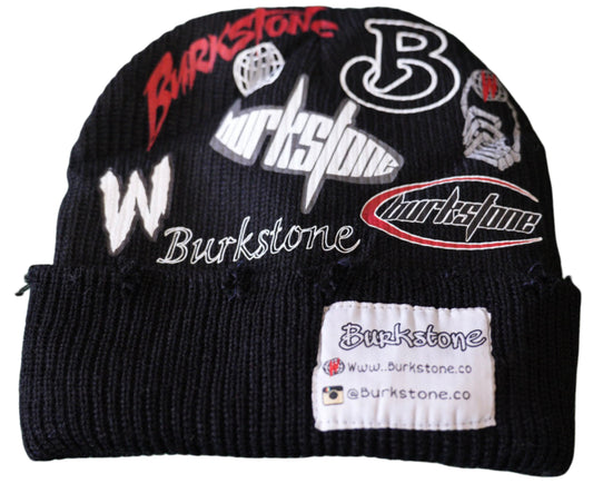 Black Multi Patch Beanie