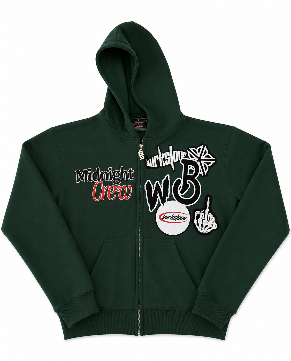 Forest Green Multi-Patch Logo Hoodie